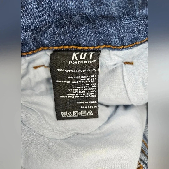 Kut from the kloth Catherine boyfriend short mid rise rolled cuff with fray trim - Picture 5 of 6